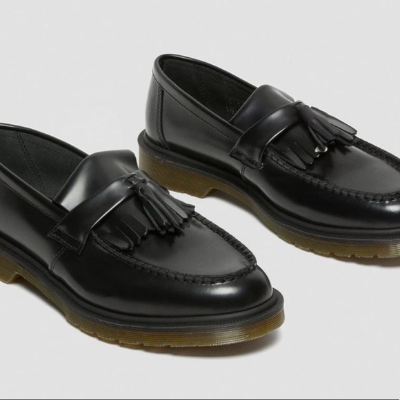 Dr. Martens Shoes - Dr. Martens Adrian Smooth Leather Tassel Loafers Black Women's 8 Men's 7